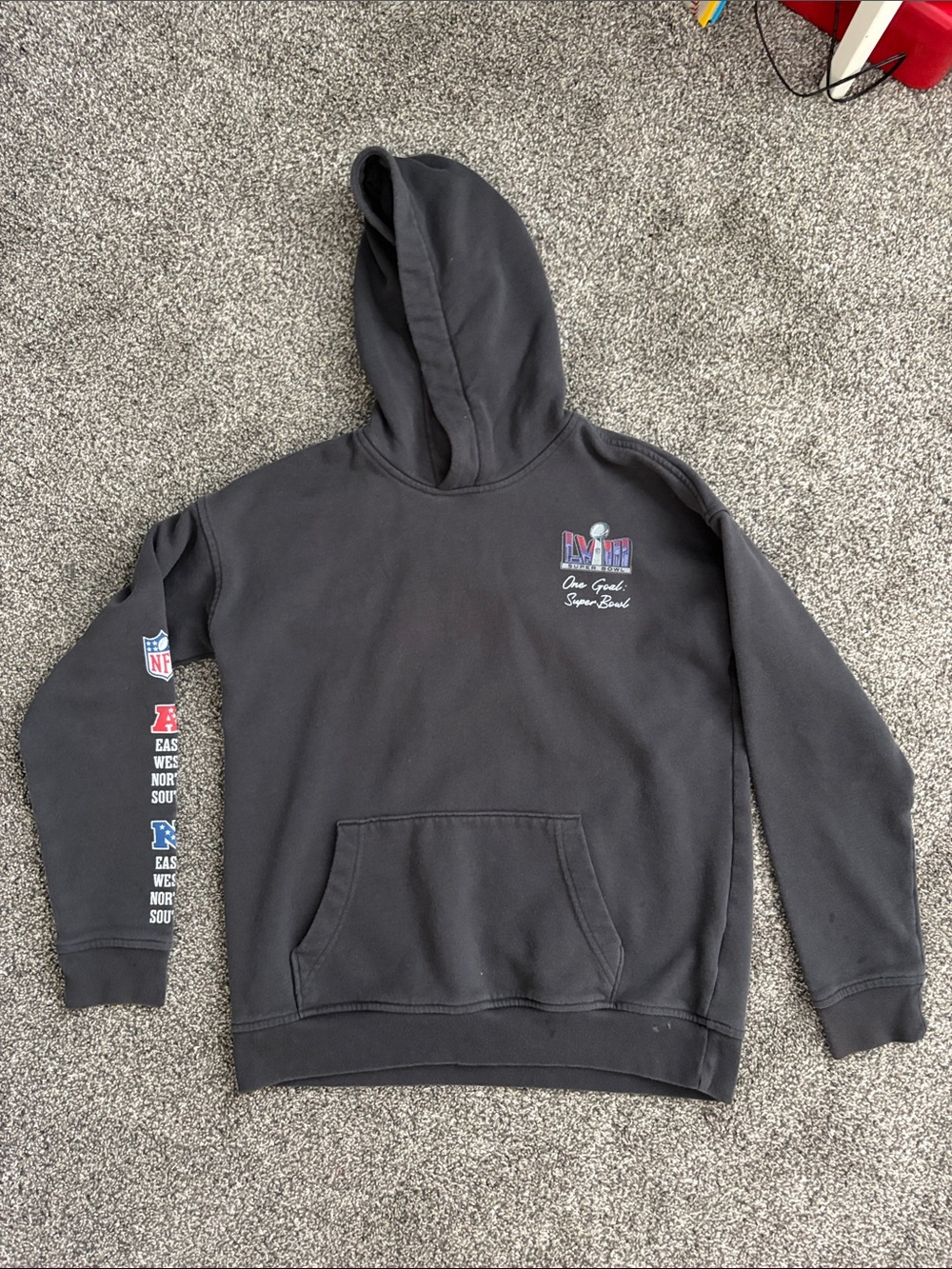 Youth Abercrombie NFL Faded Black/Charcoal Hoodie